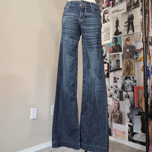 Ariat Denim - Dark Wash Wide Leg Flare Denim Jeans Ariat